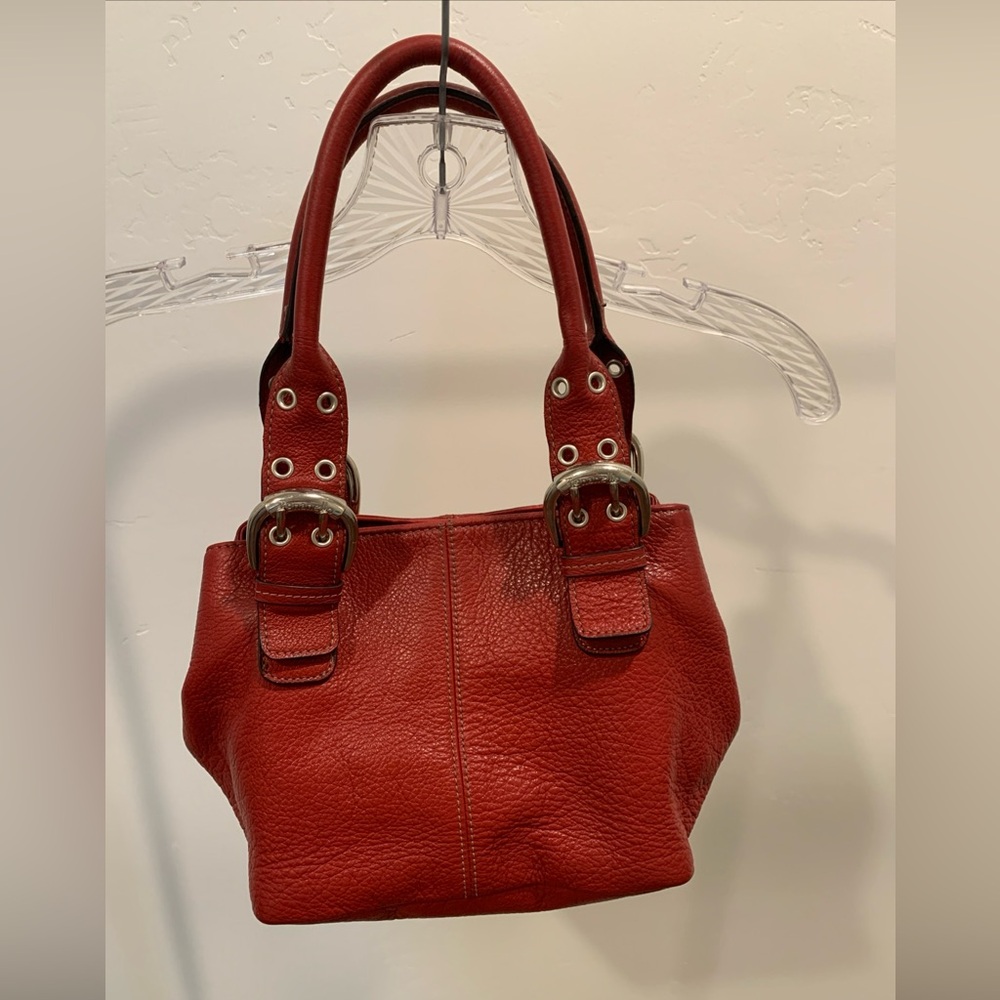 Tignanello Elegant Red Leather Handbag